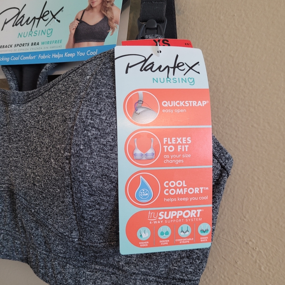 4/$15 SALE Playtex | Nursing Pregnancy Sports Bra Racerback Wireless  X-small - Picture 6 of 7
